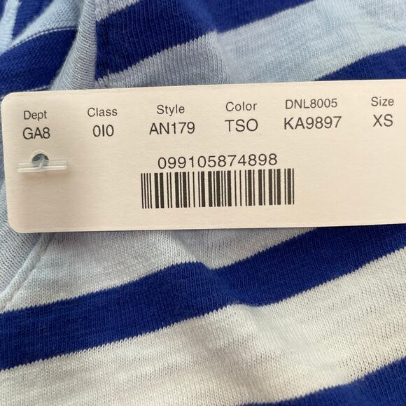 J CREW AN179 Blue White Striped Ombre Short Sleeve Tee Top T-Shirt XS - Picture 7 of 12